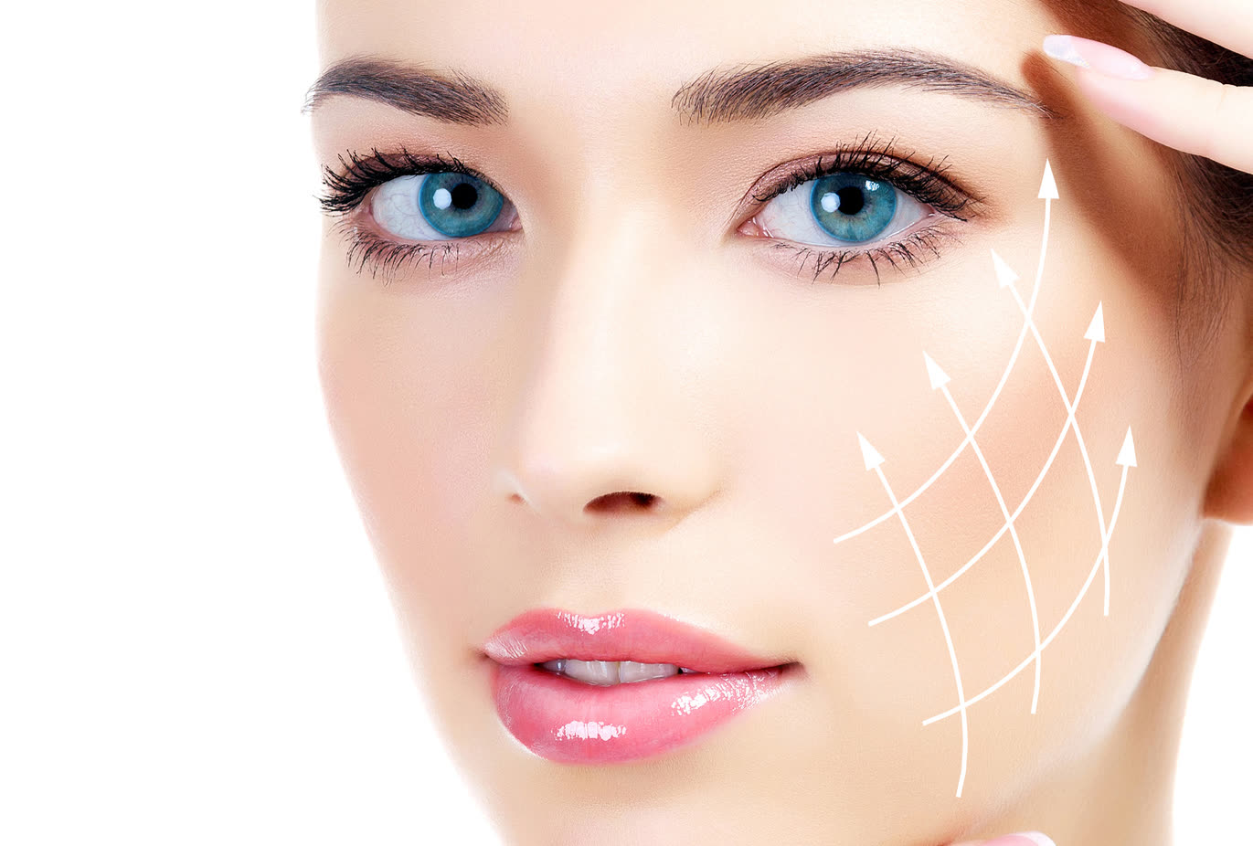 Non-surgical face lift facial treatment being carried out in a Cheltenham beauty studio